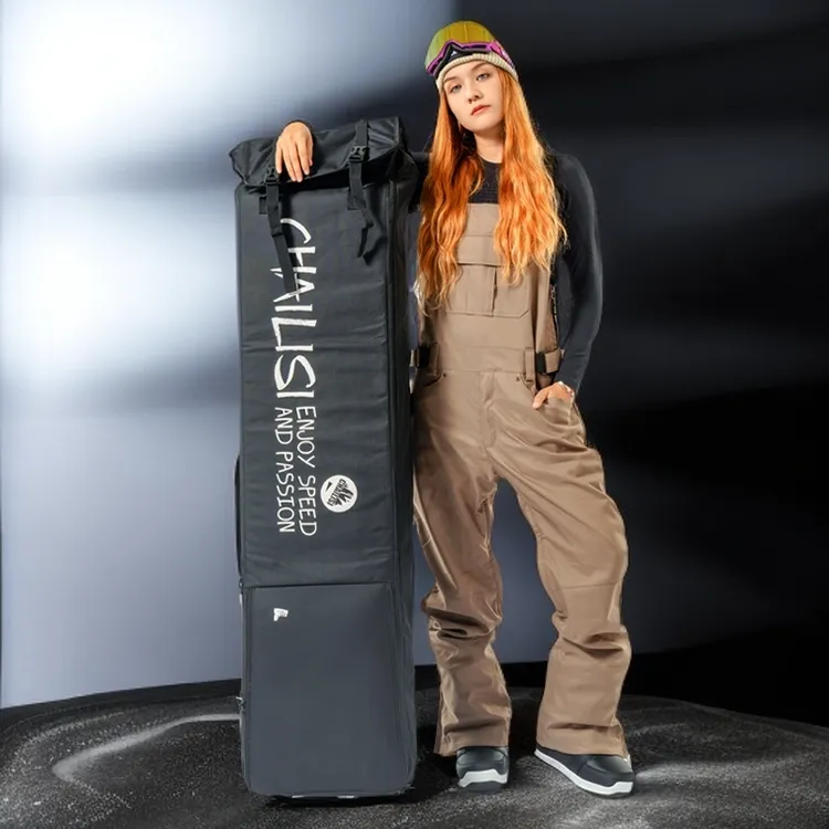 可托运单板滑雪板包带轮包滑雪滚轮包单双板雪板通用包滑雪装备包