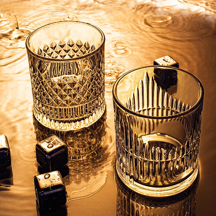 网红威士忌无铅杯子ins风北欧旋转水晶玻璃洋酒杯威士忌酒杯酒吧