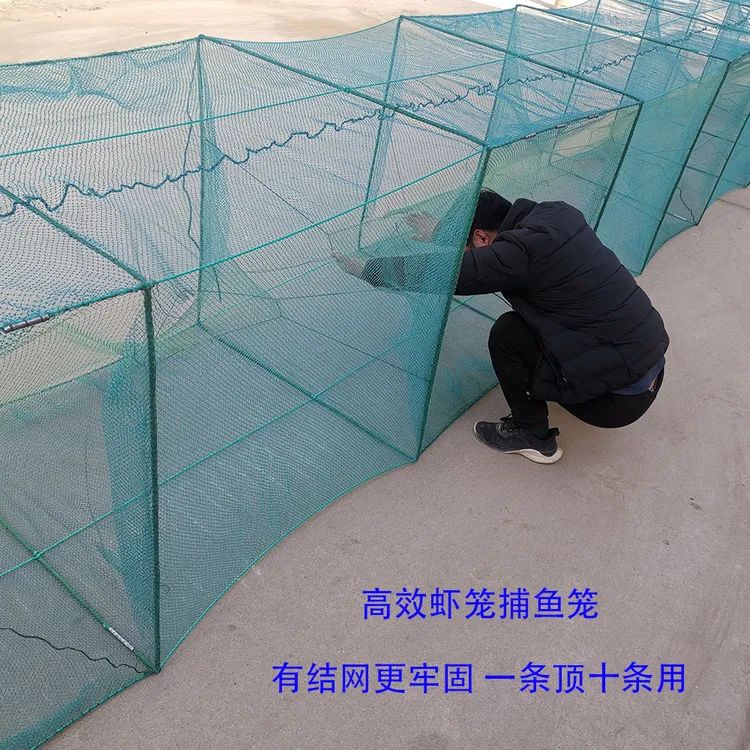 8-50大号鱼网鱼笼捕鱼笼大框地网笼渔网黄鳝笼地笼河虾笼有结网