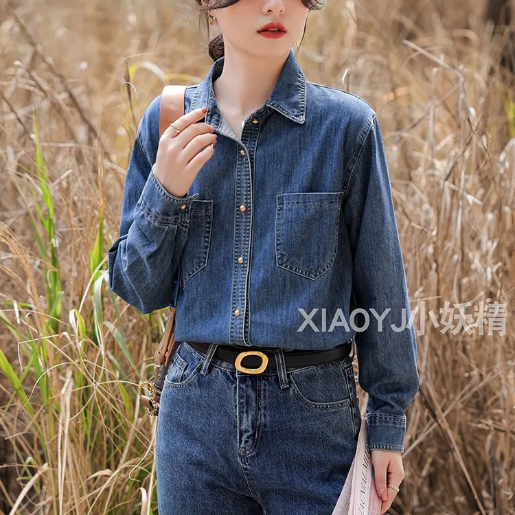 【防卷边➕赛络纺高品质】新款牛仔衬衫长袖休闲百搭复古宽松