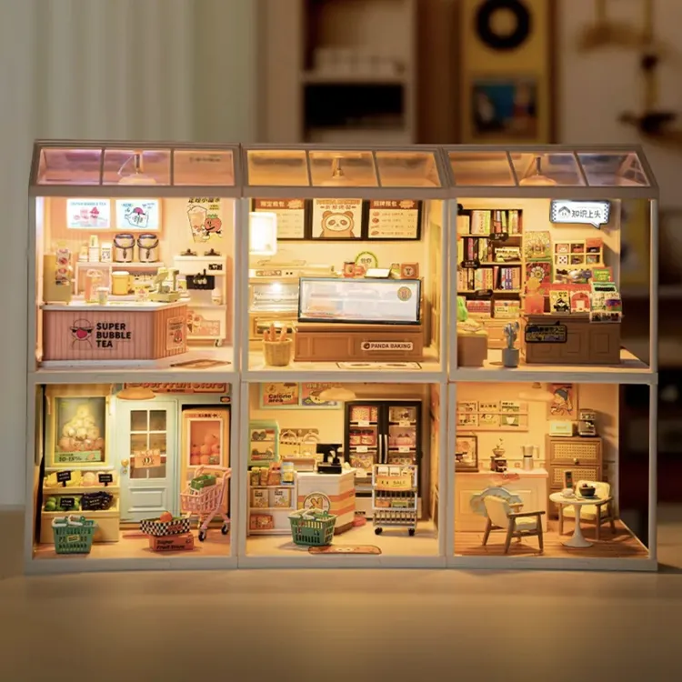 若态若来超级商店世界积木diy小屋手工制作3d立体拼装模型艺术屋