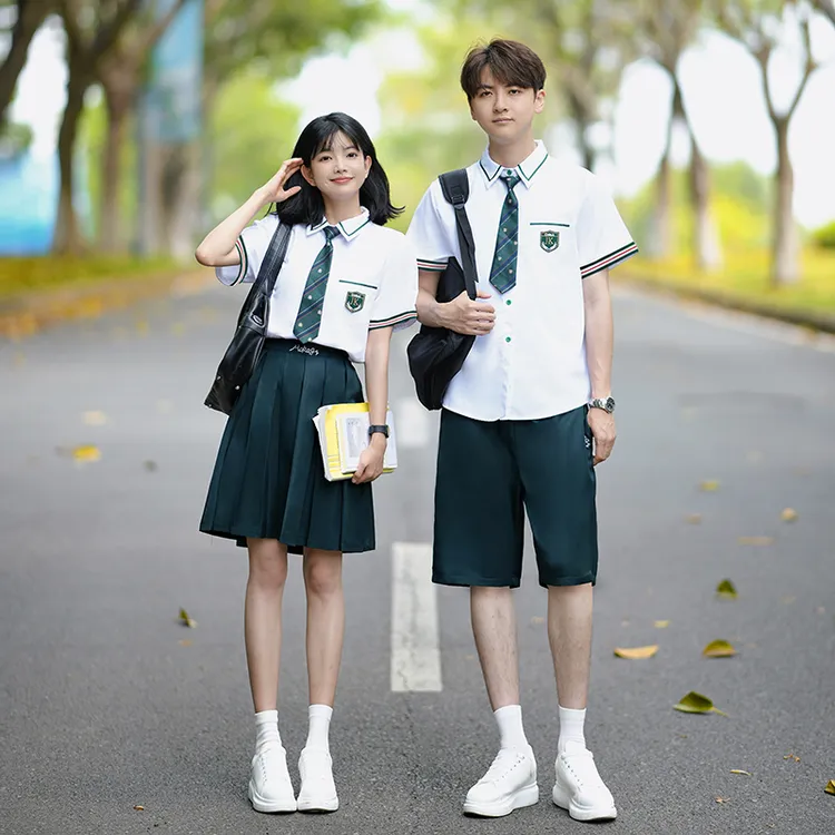 中小学生合唱演出服初中生毕业季班服套装JK衬衫女裙子朗诵比赛