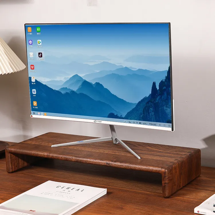 实木电脑增高架黑胡桃木台式显示器桌面置物架笔记本垫高支架新款