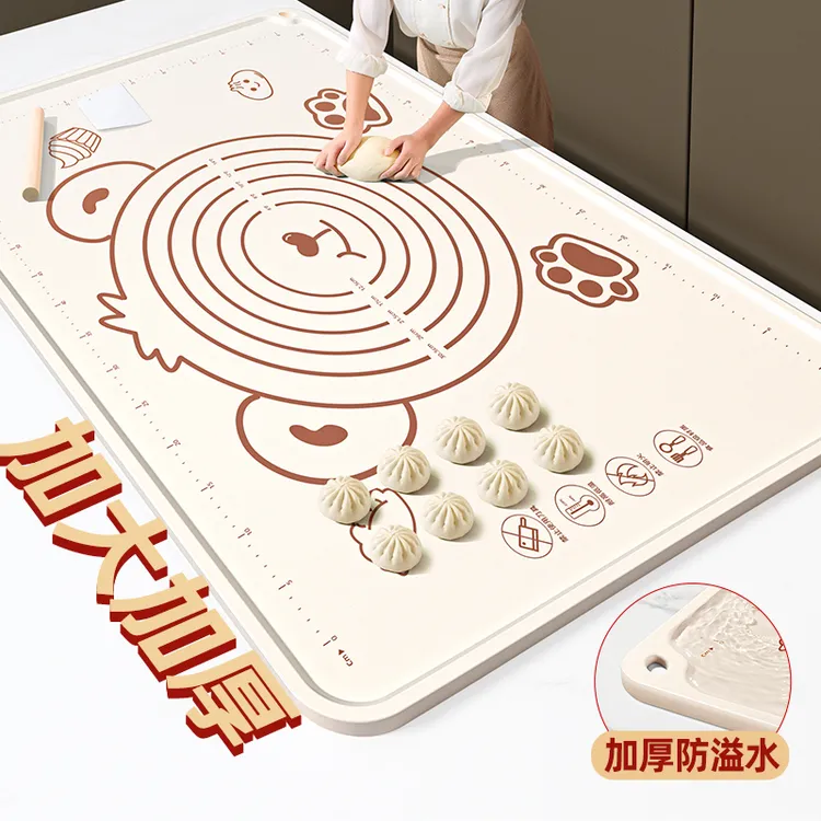 益伟硅胶揉面垫大号不粘家用食品级加厚和面垫擀面案板面套装