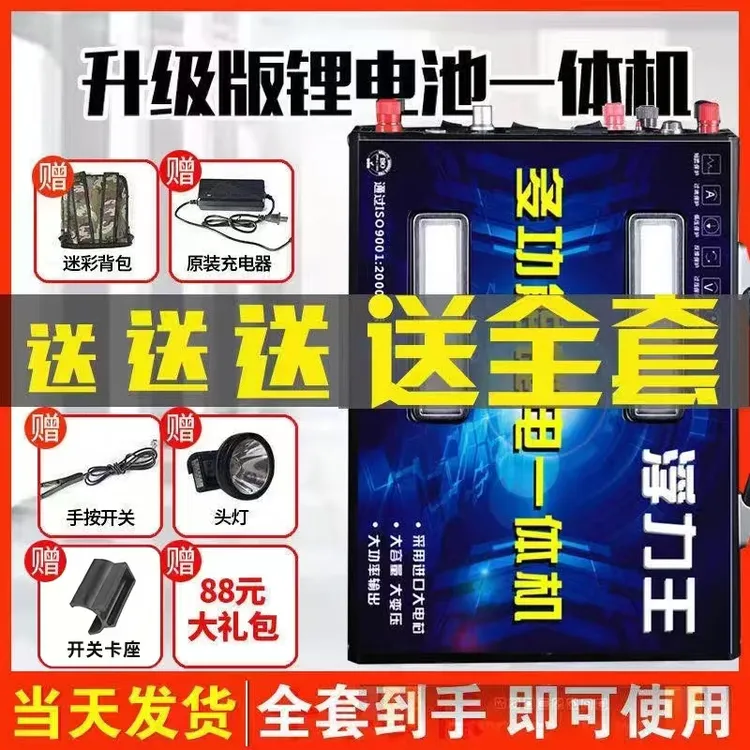加强版二号新能源48V锂电池一体机整套12V大功率逆变升压大容量