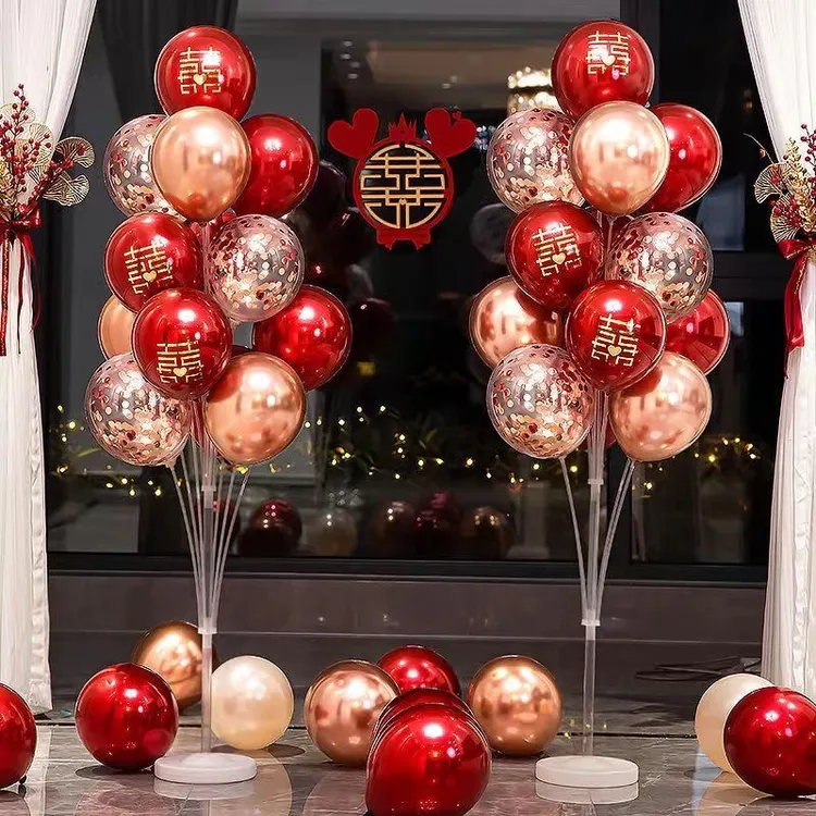 地飘气球路引套装户外布置元旦跨年结婚用品婚礼场景装饰立柱支架