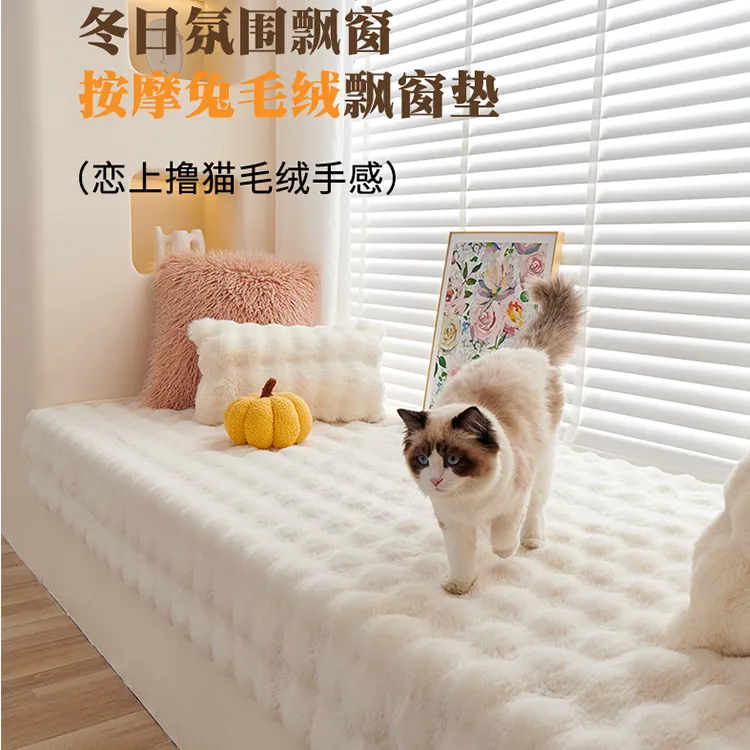定制专拍飘窗垫卧室2025新款网红可机洗毛绒阳台垫子轻奢高级感