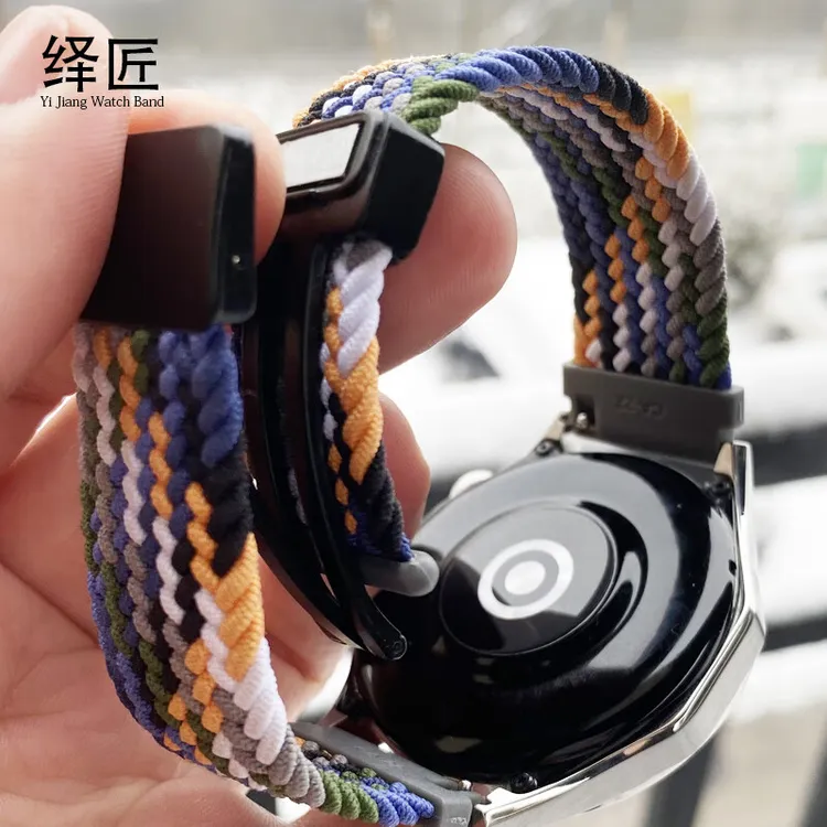 适用华为watch4/3pro表带GT4GT3new2手表弹力尼龙编织磁吸折叠扣