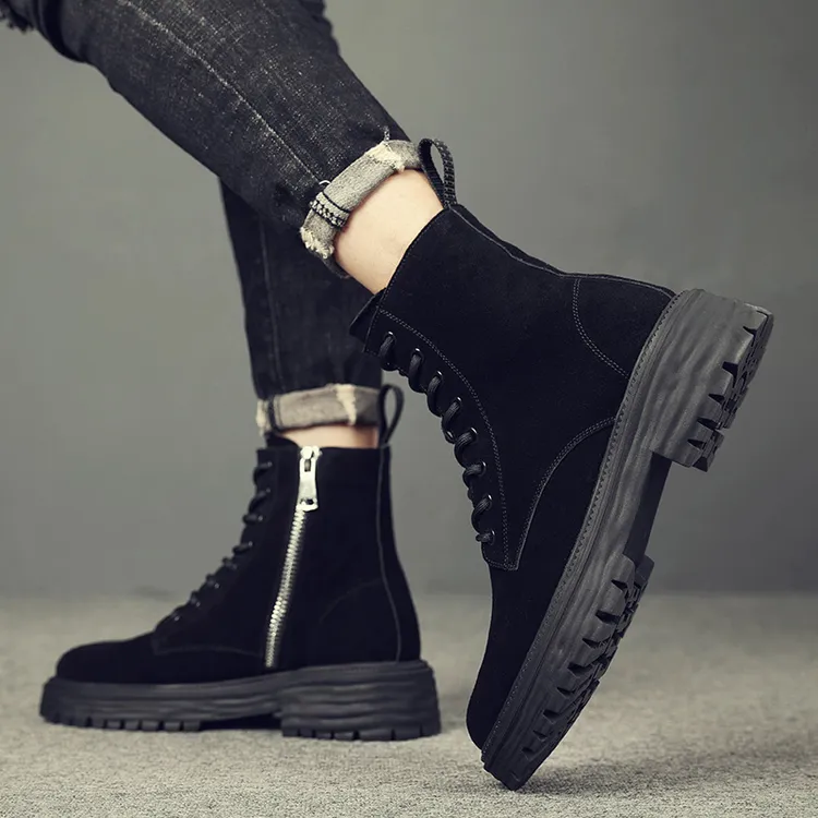 马丁靴男靴子英伦高帮鞋男鞋潮鞋工装靴短靴加绒保暖男鞋冬季潮靴