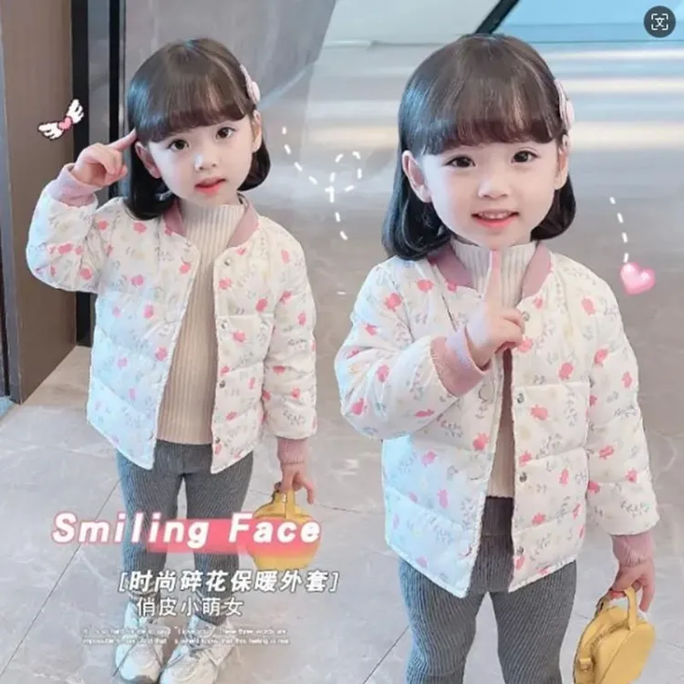 女童冬季轻薄棉衣儿童洋气秋冬新款棉袄女宝宝内胆小童棉服外套