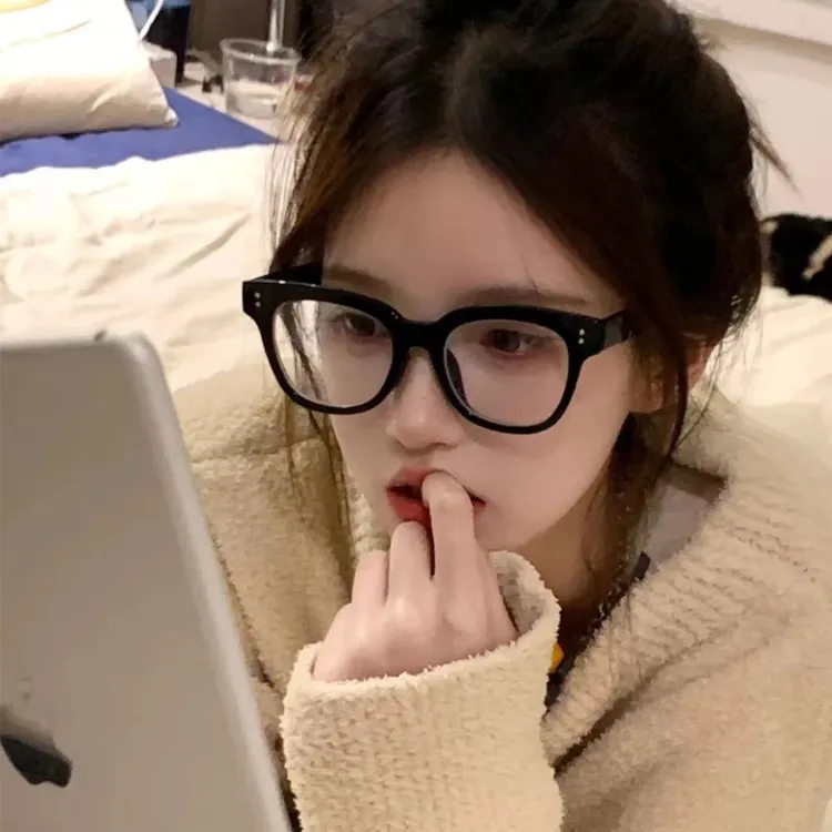 复古gm黑框眼镜近视女防蓝光眼镜框素颜神器韩版潮镜架大圆脸显瘦