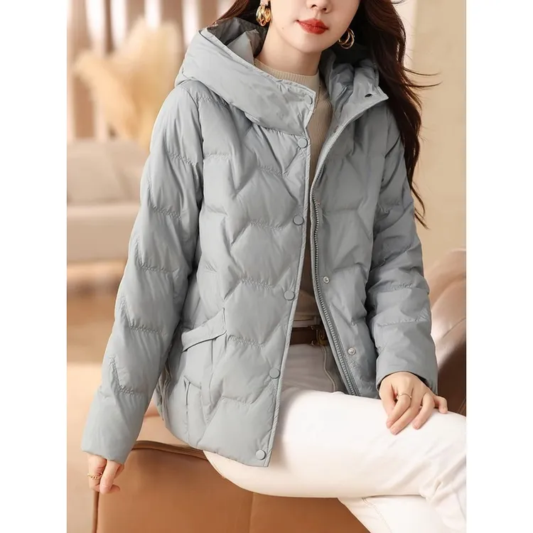 2025冬季韩版时尚新款女士羽绒服女短款连帽宽松显瘦保暖羽绒服女