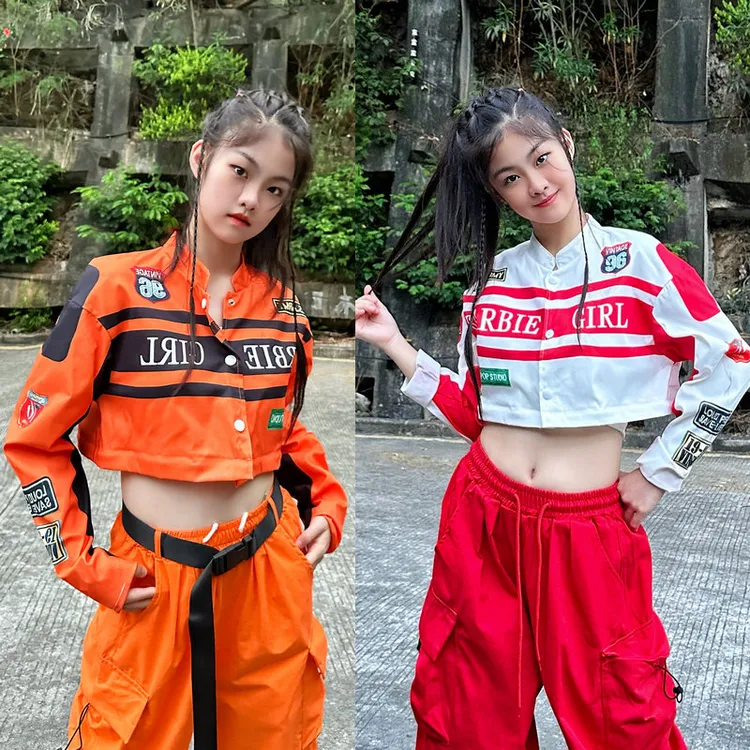 美式街舞爵士舞复古机车外套女短款夹克辣妹赛车棒球服jazz上衣