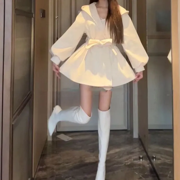 [HANAN]专柜品质冬季新款毛呢外套女时尚显瘦百搭灯笼袖外套女小