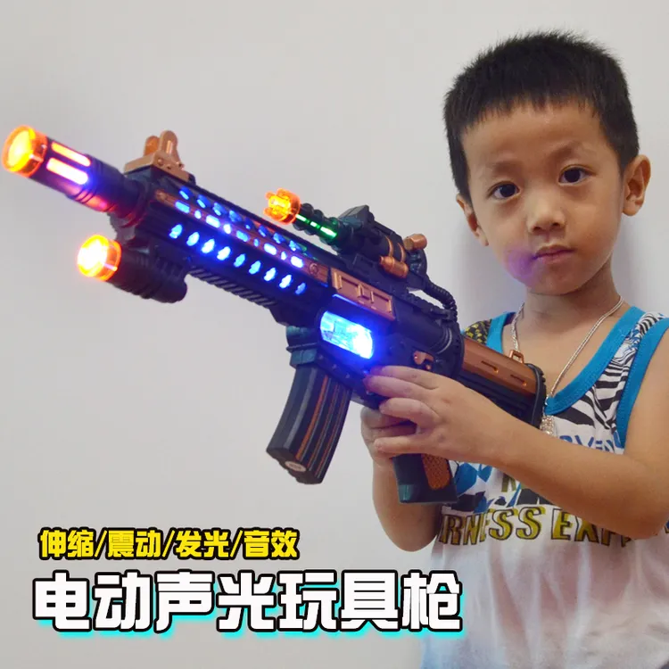儿童电动玩具枪声光音乐玩具枪宝宝小男生2冲锋枪生日礼3-6岁男童