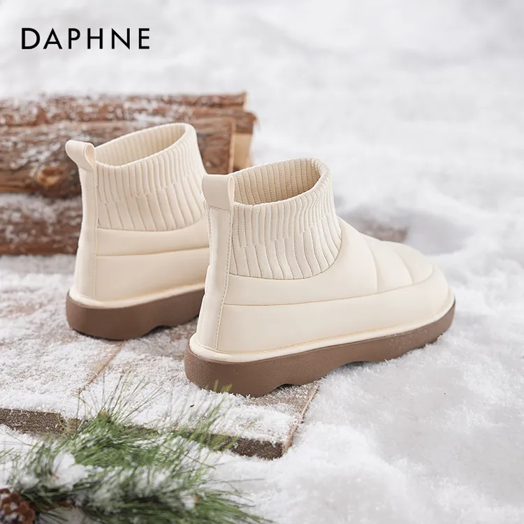 达芙妮雪地靴女冬季加绒加厚防水防滑2024年新款保暖东北大棉鞋女