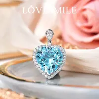 love smileS925托帕石吊坠轻奢百搭时尚精致浪漫海洋之心