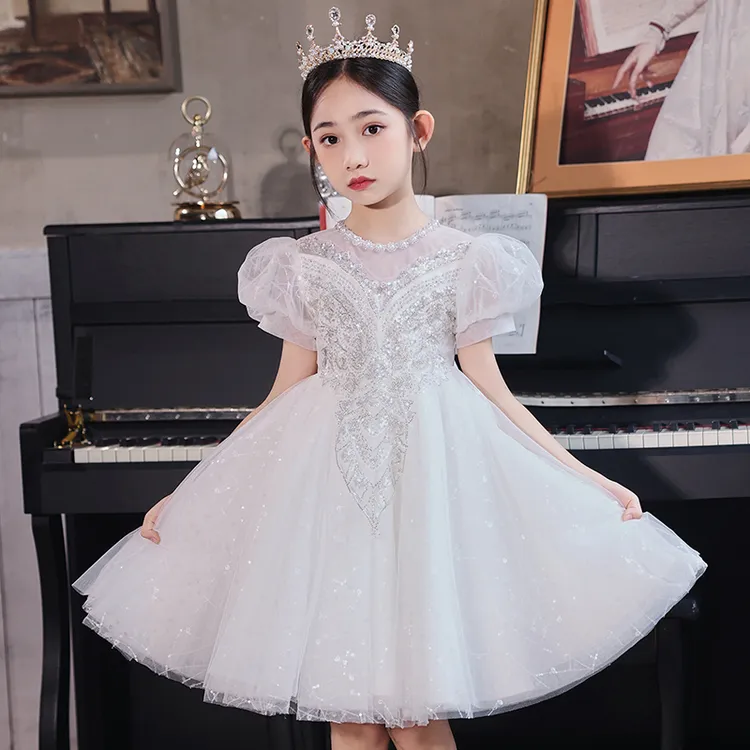 女童礼服2024新款花童轻奢小众高端公主裙儿童生日钢琴走秀演出服