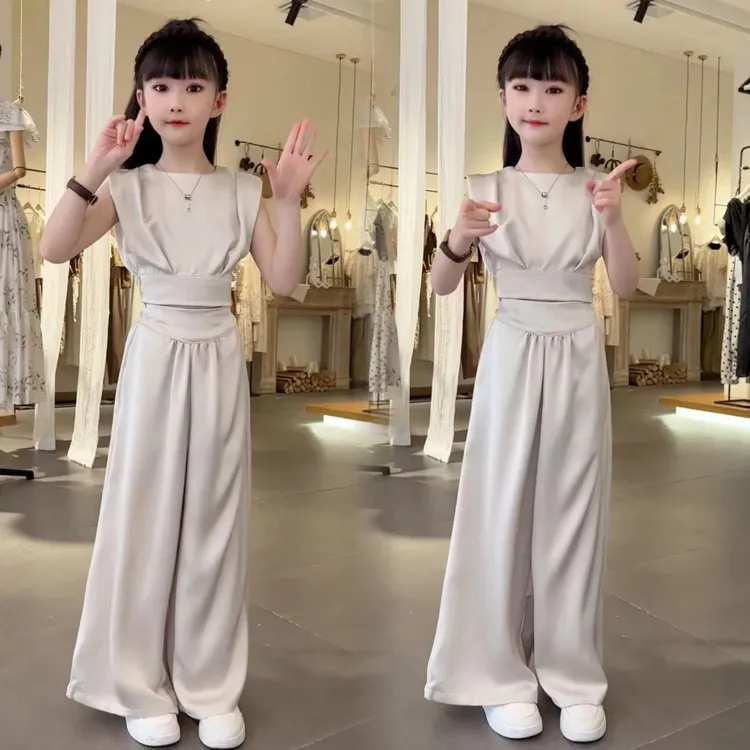 小众设计缎面丝滑蝴蝶结阔腿裤夏季时尚法式气质洋气韩版名媛夏季