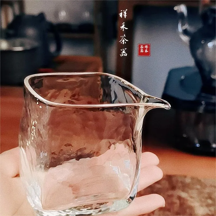 手工高档方形透明耐热玻璃简约公道杯过滤玻璃杯耐热防爆耐高温