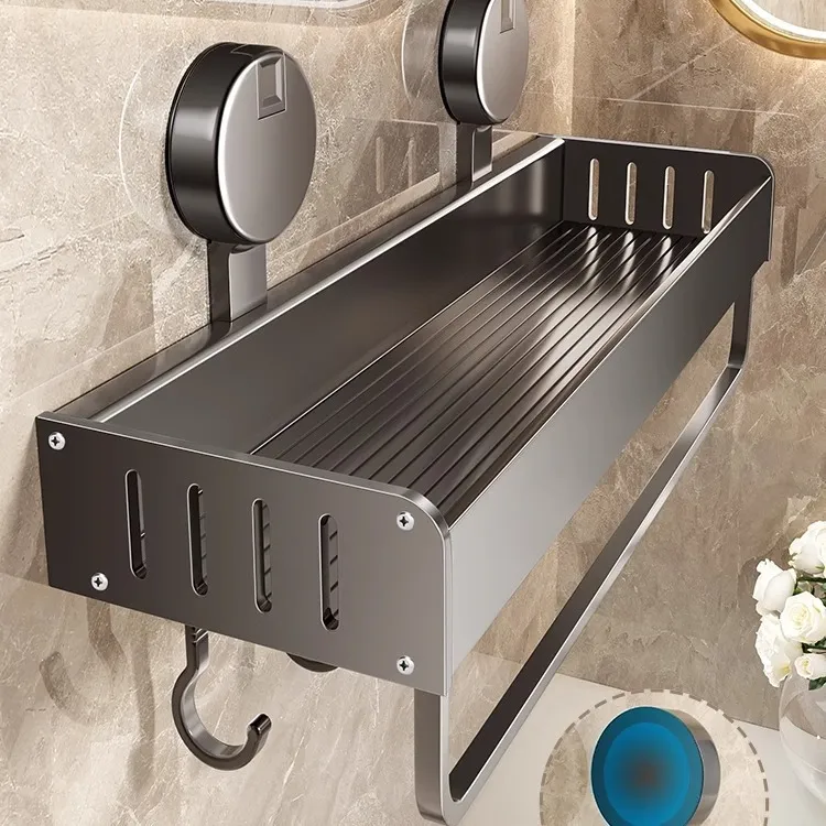 吸盘浴室置物架卫生间收纳架免打孔洗漱台壁挂式洗手间挂墙上厕所