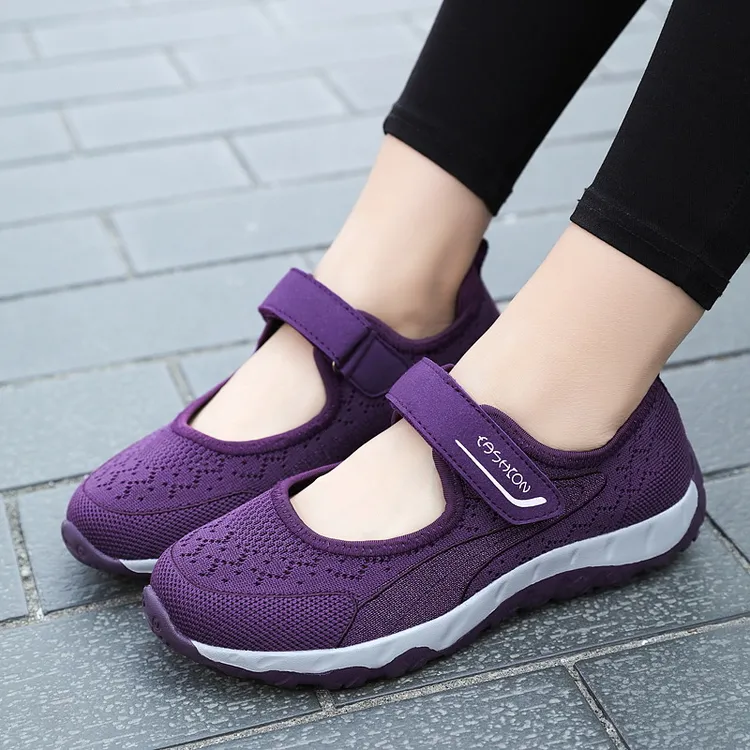 夏季中老年休闲妈妈鞋轻便防滑软底舒适闰月鞋浅口一脚蹬奶奶布鞋