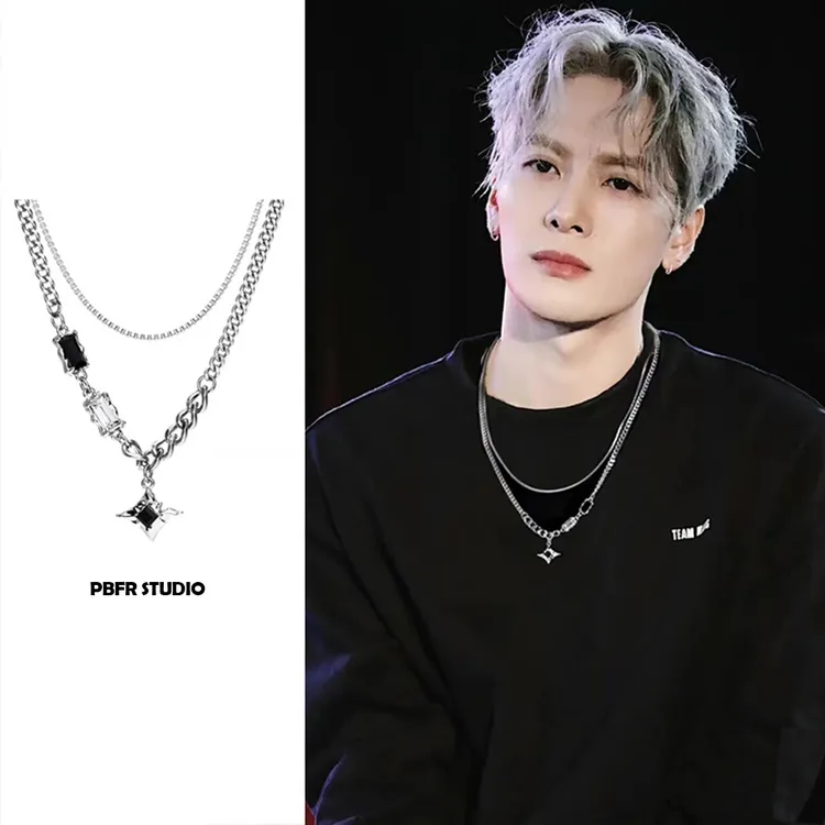 钛钢项链 双层叠戴项链男女潮小众设计感嘻哈百搭甜酷情侣卫衣链