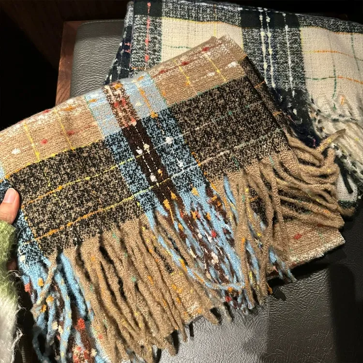 经典围巾合集软糯不掉毛女流苏冬季加厚保暖百搭针织披肩格纹格纹
