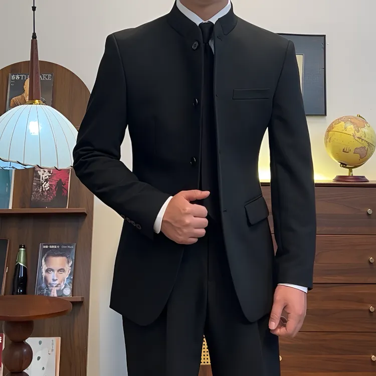 西格Xg新中式西装立领男士中国风西服套装新中式西装男士6163
