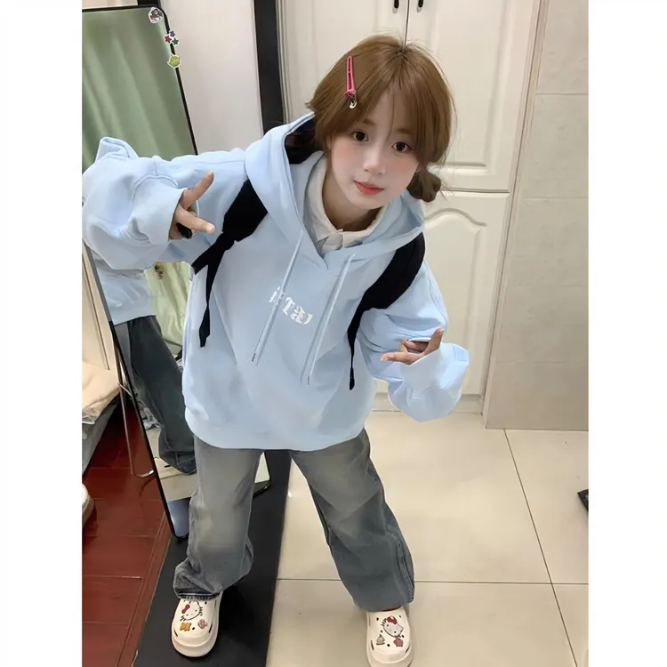 CKKOR学生潮牌连帽卫衣春秋款女款爆款韩版穿搭宽松百搭长袖上衣