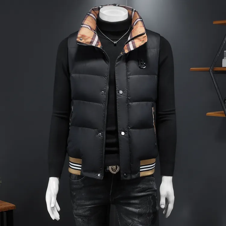 欧货高端潮牌白鸭绒马甲男士2024秋冬季新款修身羽绒坎肩背心外套