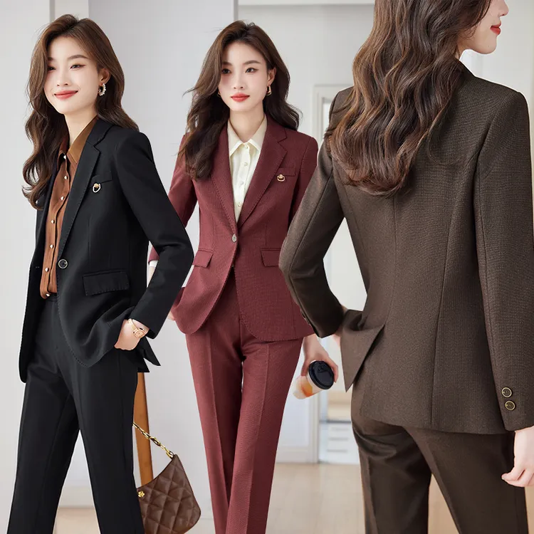 西装外套女秋冬厚款职业套装时尚气质休闲通勤西服百搭工作服9736