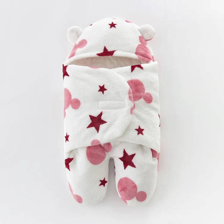 婴儿抱被新生儿襁褓冬款加棉包被宝宝防惊跳分腿睡袋婴童两用防踢