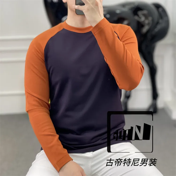 <古帝特尼>秋冬新款男士潮流欧货时尚百搭莫代尔圆领T恤Z-2118