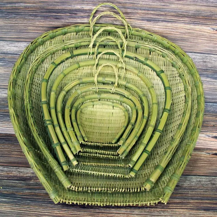 竹编制品家用竹筲箕竹筛农家淘米洗菜沥饭晾晒收纳篮子火锅店饭店