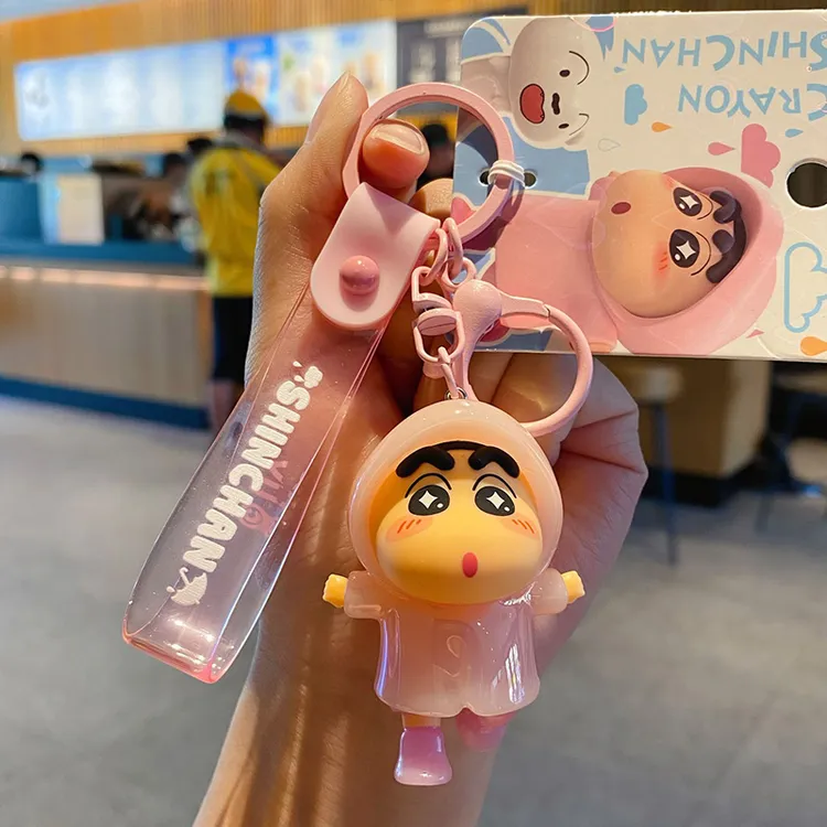 2025新款蜡笔小新雨衣钥匙扣可爱书包挂件小饰品情侣钥匙链女