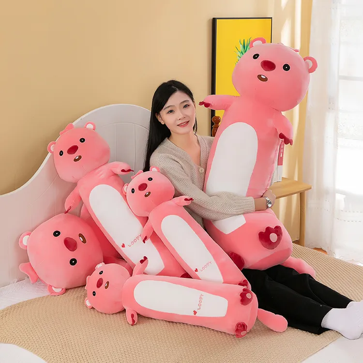 海狸露比抱枕女生睡觉专用长条夹腿侧睡午休枕靠枕床头软萌羽绒棉