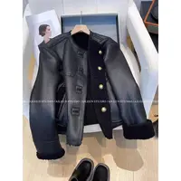 【CCHEN】黑色双面穿短款外套女冬季新款加厚夹克上衣百搭潮