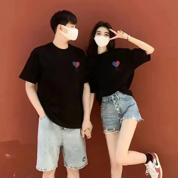 （2件装）情侣装夏装纯棉t恤2025新款潮流网红ins超火短袖男女套装