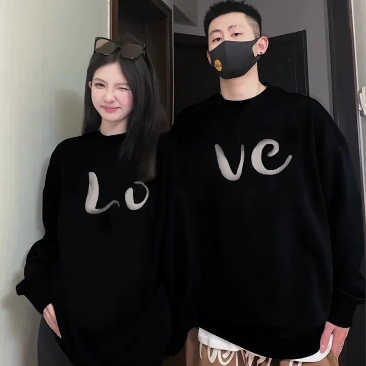 不一样情侣装卫衣春秋冬款2025新款反季高级感超火的美式风格网红