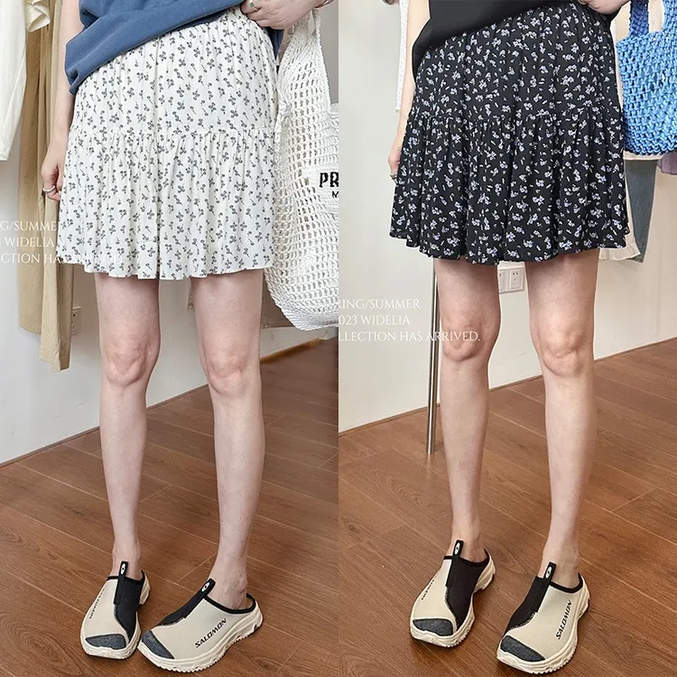 widelia夏季新款韩版休闲高腰短裙女显瘦减龄甜美碎花半身裙7500