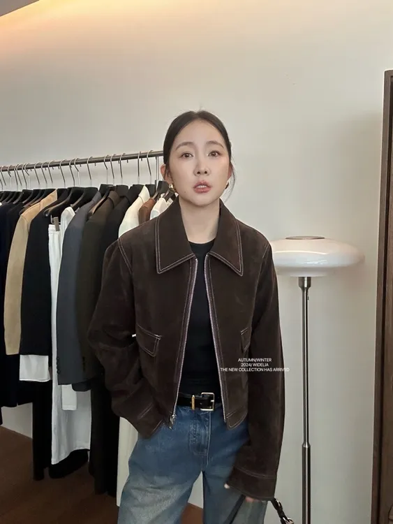 widelia美拉德夹克短外套女9136秋冬韩系复古设计时尚休闲短外套