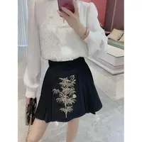 【橦颜推荐】刺绣半身马面百褶短裙9622