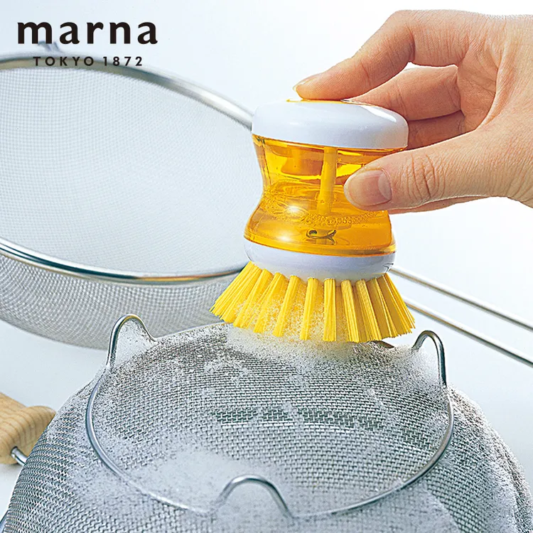 MARNA厨房洗涤液储用刷按压式洗锅洗碗洗碗刷锅刷子锅刷洗锅刷