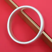 足银手镯 古法简约轮胎镯999纯银手环厚壁手镯中空镯子送妈妈女友