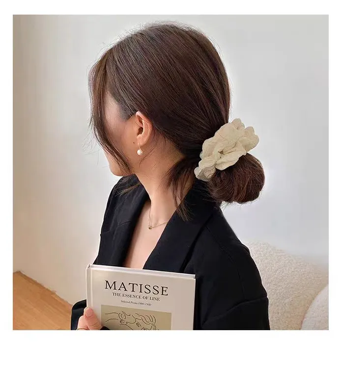 奶油泡芙大肠发圈女高级感·ins韩系大号头绳森系仙美发饰马尾发绳