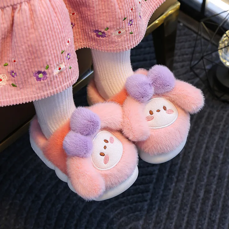 【超萌可爱】新款儿童棉拖鞋男童女孩宝宝冬季居家加绒保暖毛毛鞋