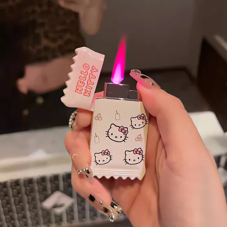 【网红同款】粉色火焰奶糖创意打火机高颜值小众打火机玉桂狗送闺蜜