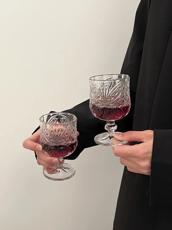 [拍一发三]四两酒杯加厚玻璃杯蝴蝶大酒杯家用无铅啤酒杯白酒杯