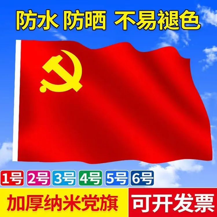 党旗纳米防水加厚12345号高档党旗宣誓活动党旗党旗